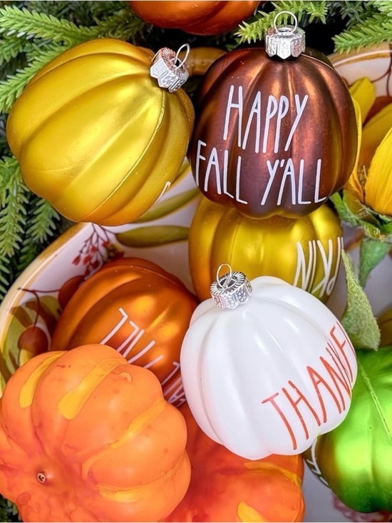 Other - NIB Fall Pumpkin Ornament Set 18pcs Thanksgiving Halloween Tree Decor Rustic